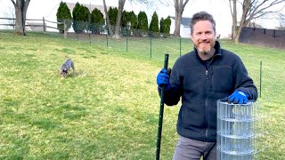 How to Install a Welded Wire Fence the Fast amp Easy way with Elevation Changes No Digging [upl. by Mills]