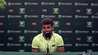 Matteo Berrettini Second Round Press Conference 2021 BNP Paribas Open [upl. by Llarret]