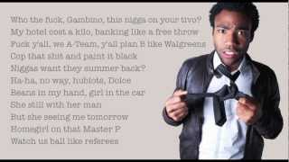 Childish Gambino  quotUnnecessary feat Schoolboy Q and AbSoulquot With Lyrics HD [upl. by Urata]