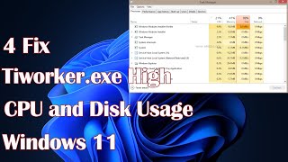 Tiworker exe High CPU and Disk Usage in Windows 11  4 Fix [upl. by Ecinreb565]