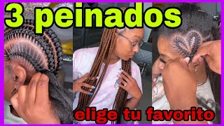 🆗️🌟TRENZAS PEGADAS Y AFRICANAS Modernas ELIGE DE LOS 3 modelos diferentes tu favorito 😍 [upl. by Jala]