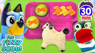 Fizzy Packs A Puppy amp Unicorn Back To School Themed Lunch Box With Bluey  Fun Compilation For Kids [upl. by Navy]