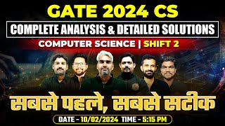 GATE 2024 CSE  Exam Analysis amp Detailed Solutions  Computer Science Engineering  10 Feb Shift2 [upl. by Millian594]