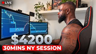 LIVE TRADING 4200 In 30MINS Trading The New York Session [upl. by Mahsih227]