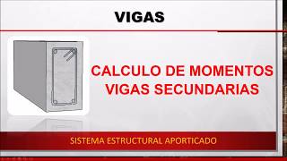 42 Vigas calculo de Momentos en VIGAS SECUNDARIAS [upl. by Trout]