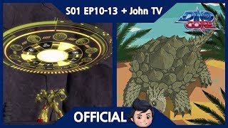 DinoCore S01 EP1013  John TV  Rex vs Darkno  Dinosaur  Proganochelys Ornithomimus [upl. by Ailhad]