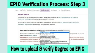 EPIC Credential Verification  How to upload and verify Medical Degree on EPIC [upl. by Ecirted]