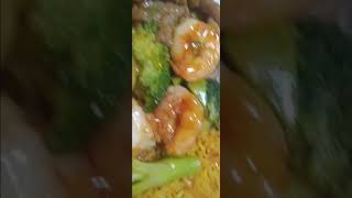 Beef amp broccoli wshrimp over fried rice [upl. by Hayward]