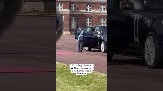 Dashing Prince William arrives at The Sovereigns Parade [upl. by Ardisj]