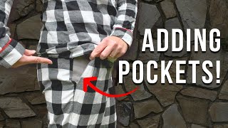 Sewing pockets into pajamas pants  sewing alterations  DIY [upl. by Ayiram]