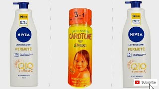 HOW TO MIX body lotion and carotene oil for glowing skin niveaq10 [upl. by Ahsinor168]