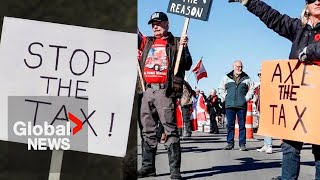 quotAxe the Taxquot protesters urge Trudeau to hold referendum on carbon tax  FULL [upl. by Amaleta]