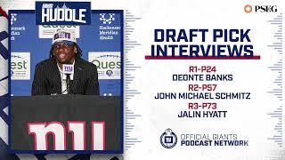 Giants Huddle Draft Pick Interviews  New York Giants [upl. by Dukey632]