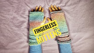 How To Loom Knit Fingerless Mittens DIY Tutorial [upl. by Prestige]