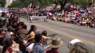 Aggie Corps of Cadets at Battle of the Flowers Parade Apr 27th 2012 San Antonio TX [upl. by Aihsetan]