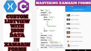 ListView in Xamarin Forms  Xamarin Fetch and Parse Json Data into ListView [upl. by Eesdnyl579]