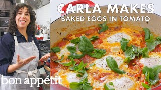 Carla Makes Baked Eggs in Tomato  From the Test Kitchen  Bon Appétit [upl. by Alake]