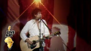 Bob Dylan  Keith Richards  Ron Wood  Blowin In The Wind Live Aid 1985 [upl. by Ahsikyt]