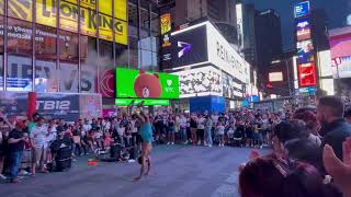 Times Square New York Street dance performers  4K  June 2024 [upl. by Alebasi]