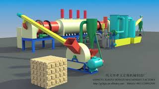 3D Video Of Making Charcoal Production Line [upl. by Ahsaenat]