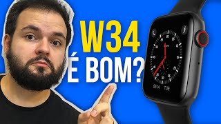 Smartwatch W34 Unboxing Review  É bom Vale a pena Onde comprar  Smartwatch W34 [upl. by Ennasus]