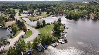 Flying Over Canadian Lakes near Mecosta Michigan Short Version [upl. by Yraeg]