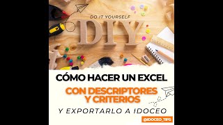 CREAR UN EXCEL CON DESCRIPTORES Y CRITERIOS [upl. by Dace]