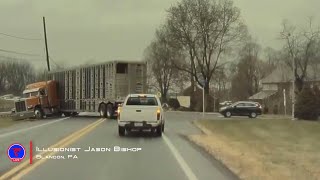 Semi Truck Jackknife Caught on Tesla Camera  TeslaCam Live [upl. by Adlar95]