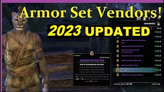 🔷 ESO  Cyrodiil Armor Set Vendors UPDATED Locations amp Armor Sets Lists [upl. by Rafferty164]