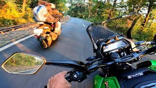 Almost Touched The Road Railing  Bajaj Dominar 400 Pure Exhaust Note  Raw Ride Onboard [upl. by Aticnemrac]