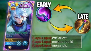 ARLOTT NEW ONE SHOT BUILD🔥 NEW BROKEN FIRST ITEM FOR EARLY AND LATE GAME  MLBB [upl. by Webster900]