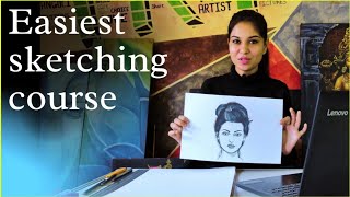 स्केचिंग कैसे करे  how to start drawing  simple techniques with pencil and paper [upl. by Domonic484]