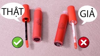 5 điểm phân biệt son kem 3CE Velvet Lip Tint Thật  Giả Auth  Fake  Tiny Loly [upl. by Grubb]