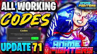 🔥NEW All Working UPDATE 71 CODES For AFS  Roblox Anime Fighters Simulator Codes [upl. by Aelegna]