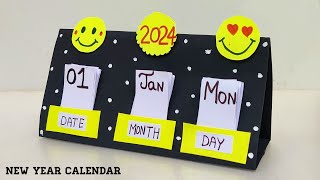 New Year 2024 Calendar Making • How to make calendar from paper • desk calendar • handmade calendar [upl. by Ennasor]