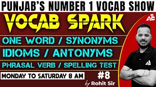 Master Vocabulary for SSC amp Punjab State Exams  VOCAB SPARK with Rohit Sain Sir 8 [upl. by Tabib]