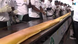 60 Indian chefs try making the worlds largest dosa in Chennai [upl. by Rafat]