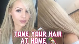 How To Tone Brassy Hair at HOME w Wella T18  DEMO [upl. by Wiersma]