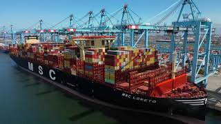 Worlds largest container ship welcomed at APM Terminals Maasvlakte II [upl. by Brad959]