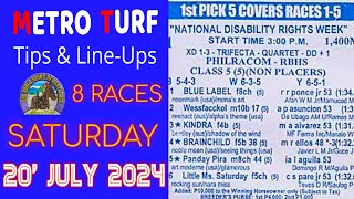 MMTCI LIVE RACING TIPS FOR SATURDAY  JULY 20 2024  300 PM START  8 RACES [upl. by Abad]