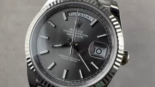 Rolex DayDate 40 Dark Rhodium Dial 228239 Rolex Watch Review [upl. by Wright]