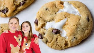 SMORES COOKIES  ooey gooey cookie recipe [upl. by Htinek]