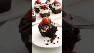 Chocolate Cupcake Recipe 🧁shorts cupcake chocolate asmr cupcakerecipes chocolateganacherecipe [upl. by Aileda]