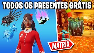 TODOS OS PRESENTES GRÁTIS Item Matrix  Fortnite [upl. by Deva]