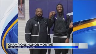 Ville Platte high school basketball team dedicates championship to fallen teammate [upl. by Eiloj]