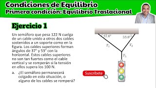 🚦 Problema de Condiciones de Equilibrio 👨🏼‍🎓 Primera y Segunda Condición  Ejercicio Resuelto 1 🚦💯 [upl. by Siesser]