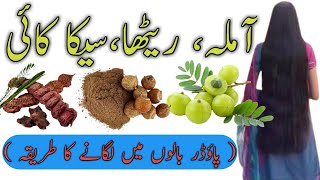 Amla Reetha Shikakai ko balo me kaise lagaye  AmlareethaShikakai Powder Benefits in Urdu [upl. by Telfore755]