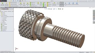 Solidworks tutorial How to make Knurling Screw [upl. by Vigor]