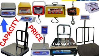 PRICE AND DETAILS OF ALL TYPE ELECTRONIC WEIGHING SCALE 5KG 10KG 20KG 30 KG 50 KG 500KG 200300 KG [upl. by Anotal]