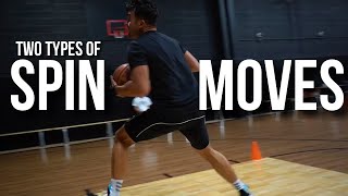 Two types of spin moves with DJ Sackmann  HoopStudy Basketball [upl. by Htrow69]